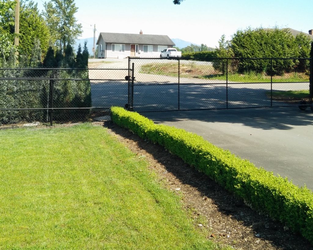 Black Chain-Link With Sliding Gate